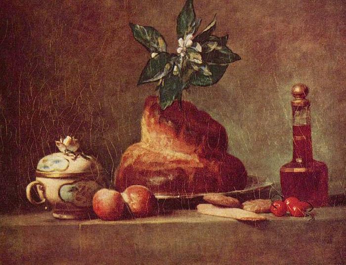 jean-Baptiste-Simeon Chardin Stilleben mit Brioche France oil painting art